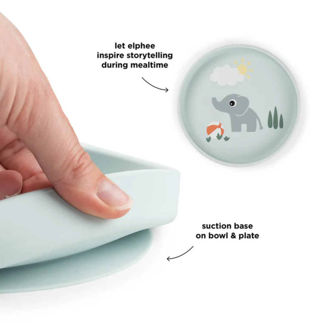 Prilimpanti silikoninė lėkštė - Playground Blue