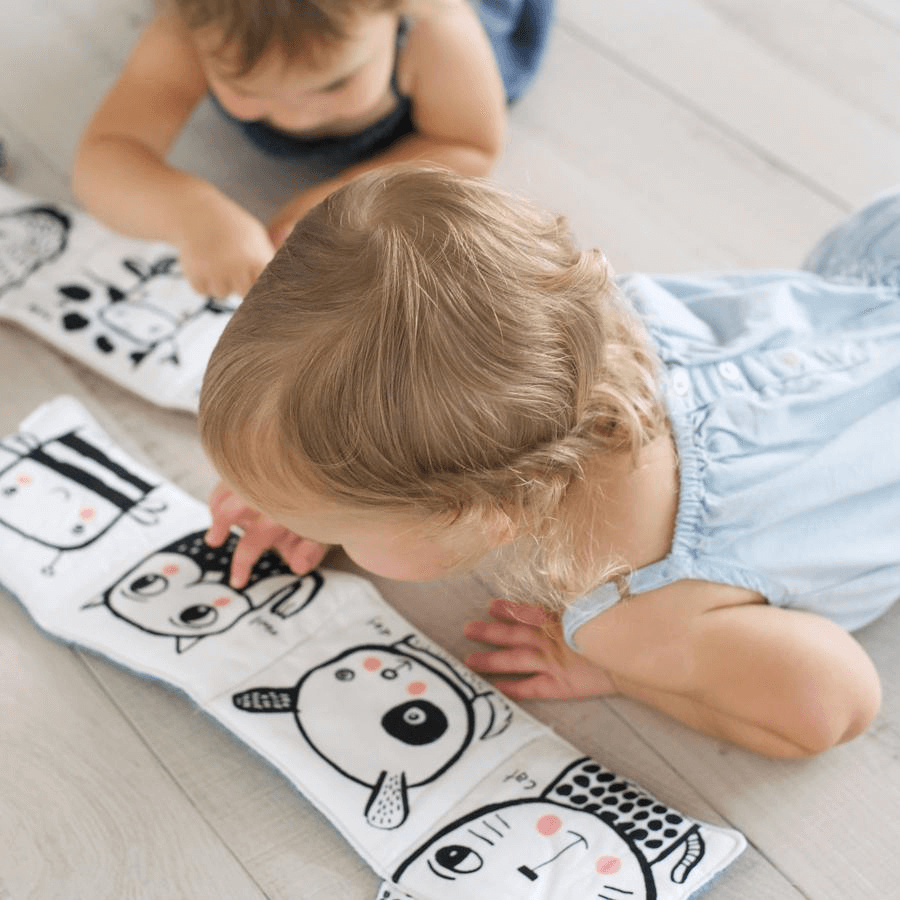 Wee Gallery soft activity book Friendly Faces in the Garden