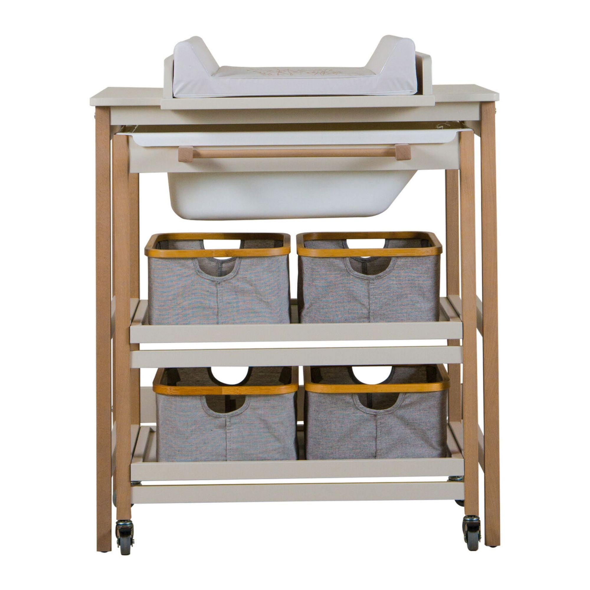 Daugiafunkcinis SMART vystymo stalas + vonelė - Clay/Naturel - little-goose.com