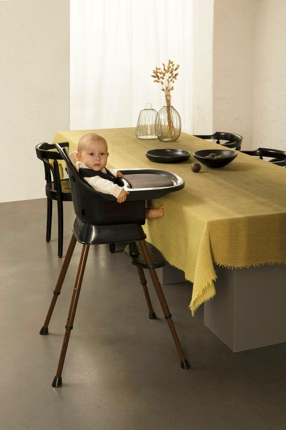 Maitinimo kėdutė Ultimo 3 Luxe - Black/walnut - little-goose.com