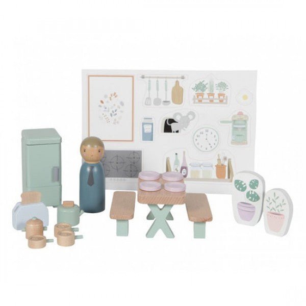 Papildymas lėlių namui Kitchen Playset - little-goose.com