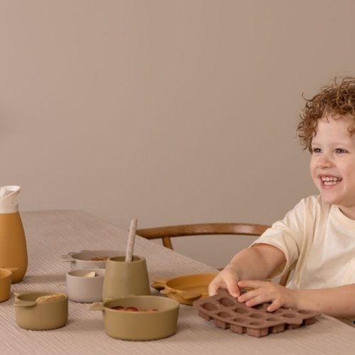Silikoninis puodelis Kai - Olive Green - little-goose.com