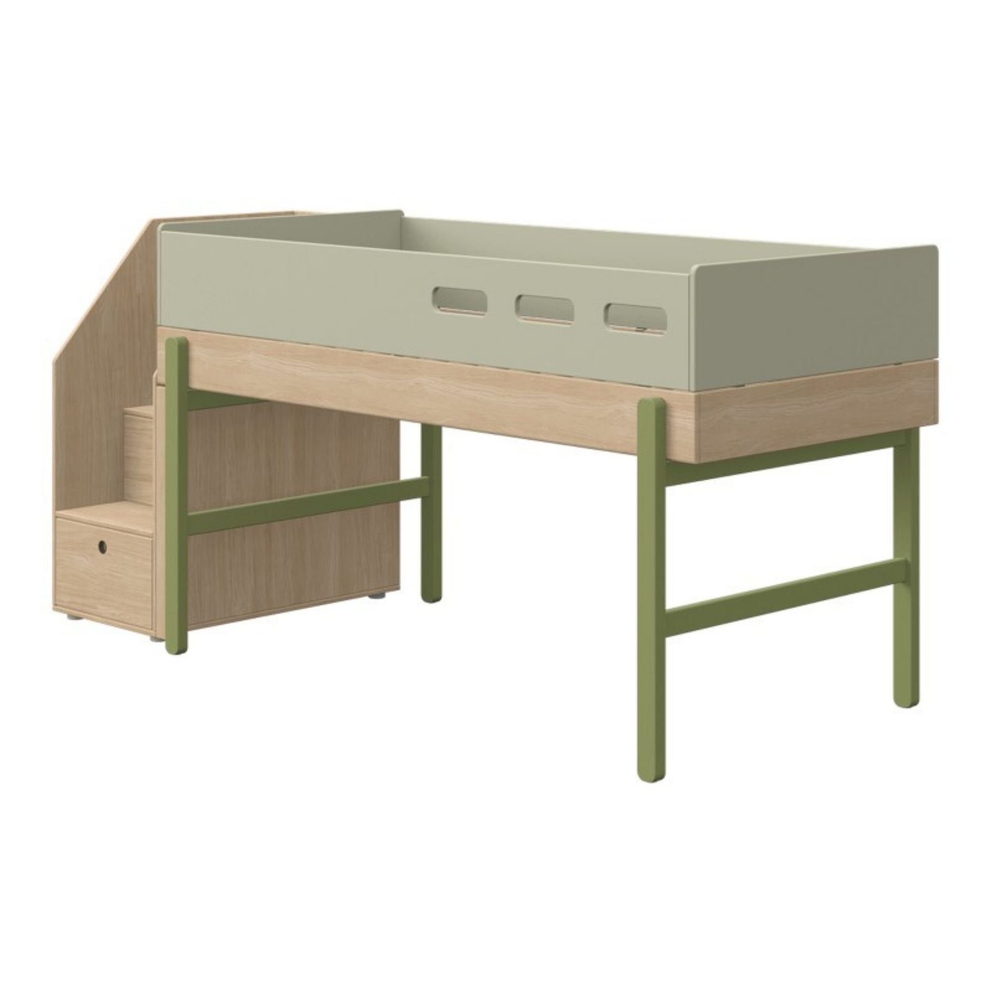 Vaikiška lova su laipteliais/stalčiais Popsicle | Kiwi - 120.5 x 101.8 x 255.7 cm - little-goose.com