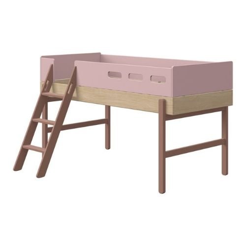 Vaikiška lova su nuožulniomis kopėčiomis Popsicle | Cherry - 120.5 x 150.5 x 204.2 cm - little-goose.com