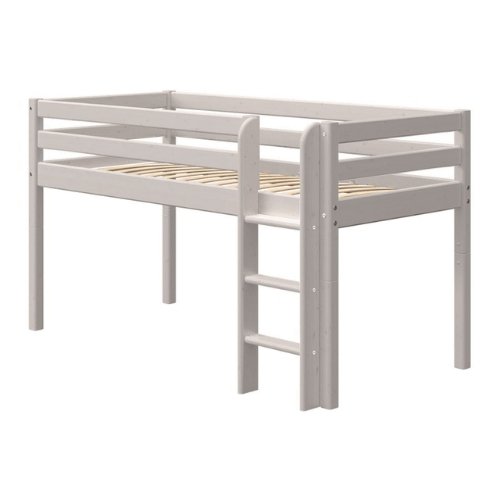 Vaikiška lova su tiesiomis kopėčiomis Classic Grey - 120 x 110 x 210 cm - 200 x 90 cm - little-goose.com