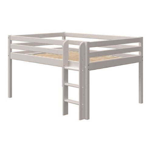 Vaikiška lova su tiesiomis kopėčiomis Classic Grey - 120 x 150 x 210 cm - 200 x 140 cm - little-goose.com