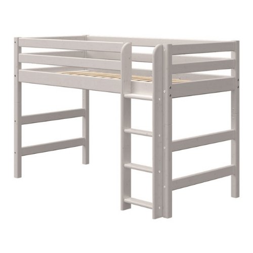 Vaikiška lova su tiesiomis kopėčiomis Classic Grey - 143 x 110 x 210 cm - 200 x 90 cm - little-goose.com