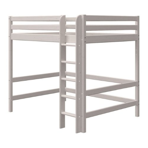 Vaikiška lova su tiesiomis kopėčiomis Classic Grey - 184 x 160 x 210 cm - 200 x 140 cm - little-goose.com