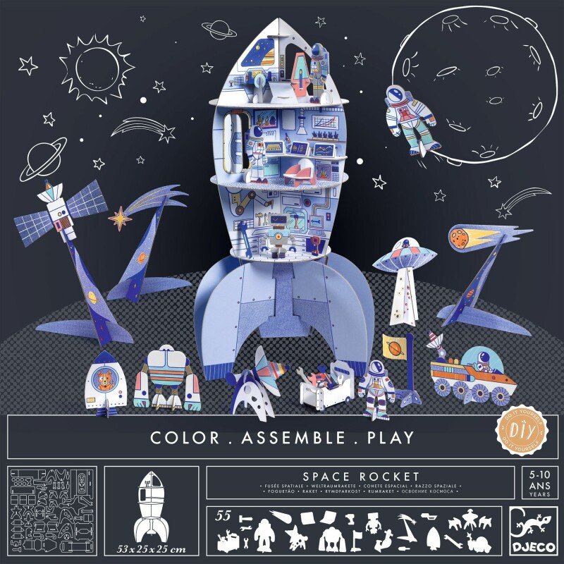 Pasidaryk pats - Space Rocket | Color-Assemble-Play