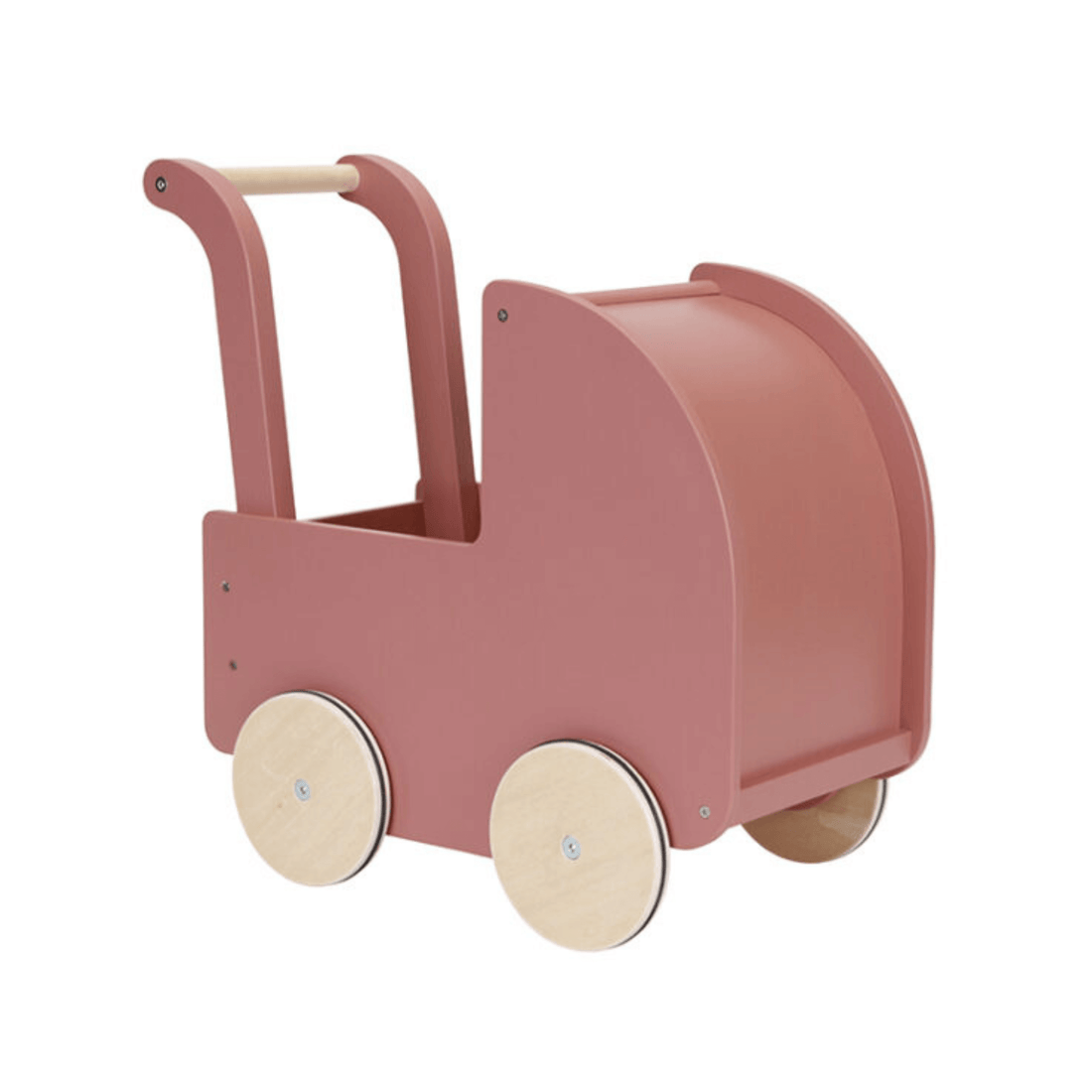 Doll carriage with bedding and doll