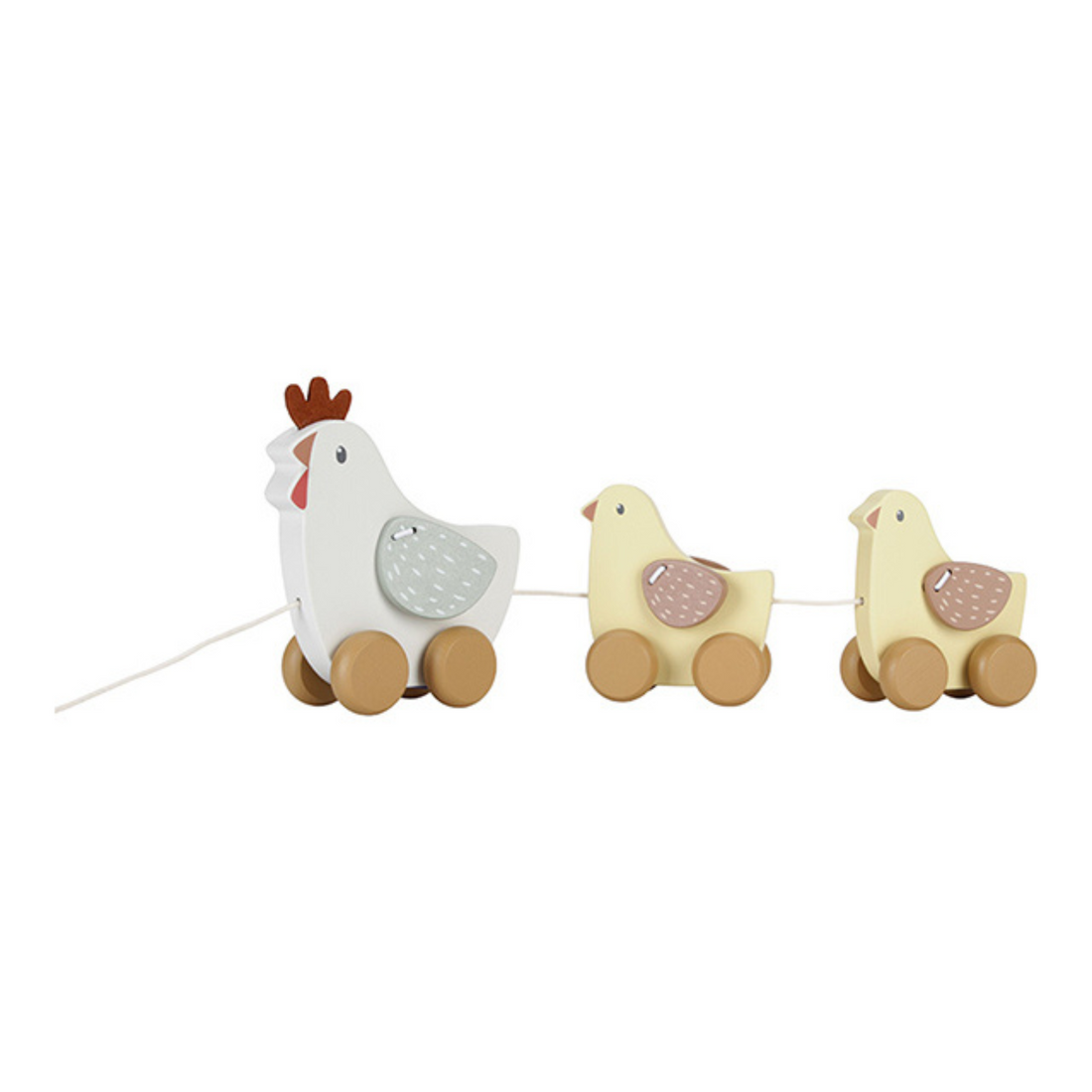 Towable toy hen with chicks