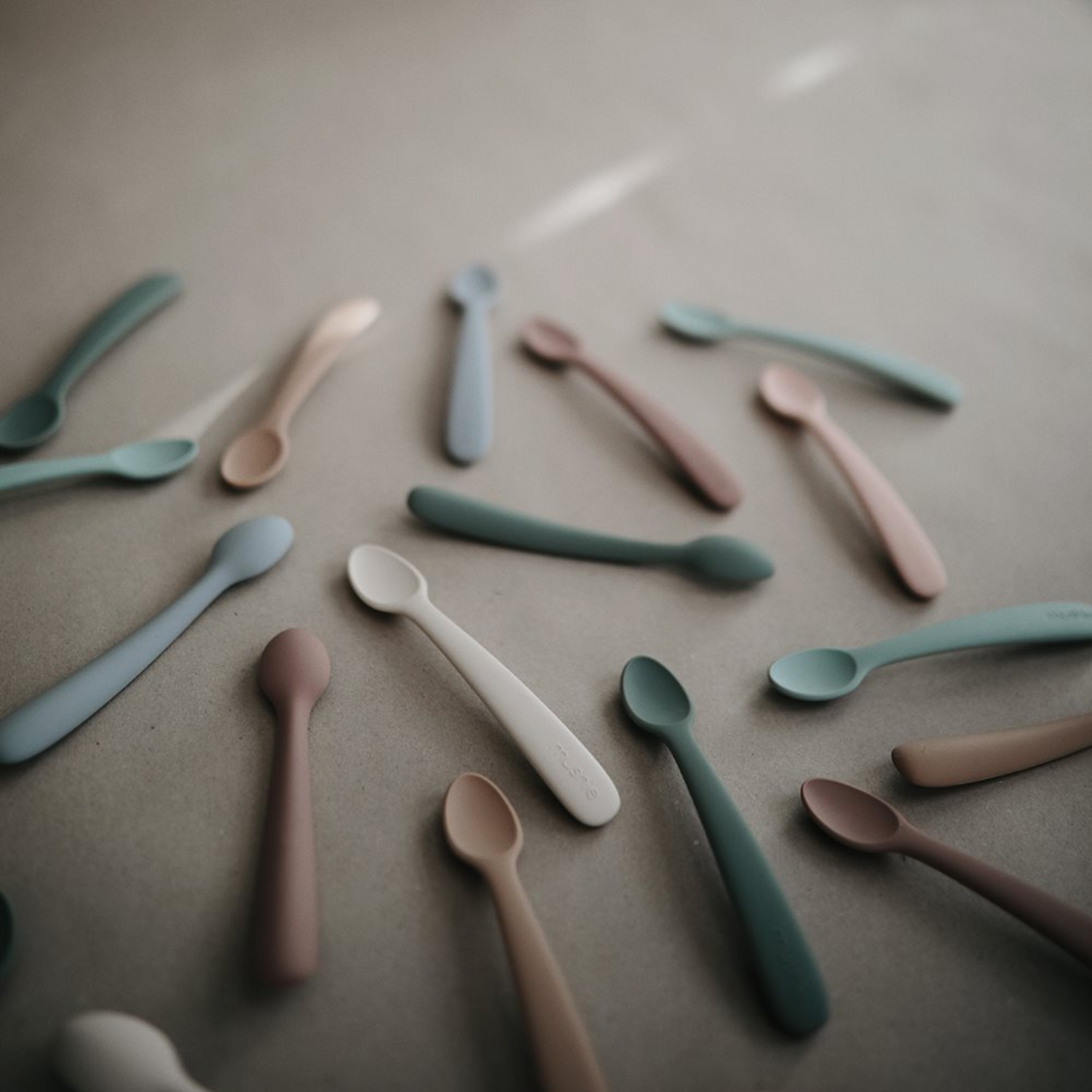 Silicone spoon set - Blue/Shifting Sand