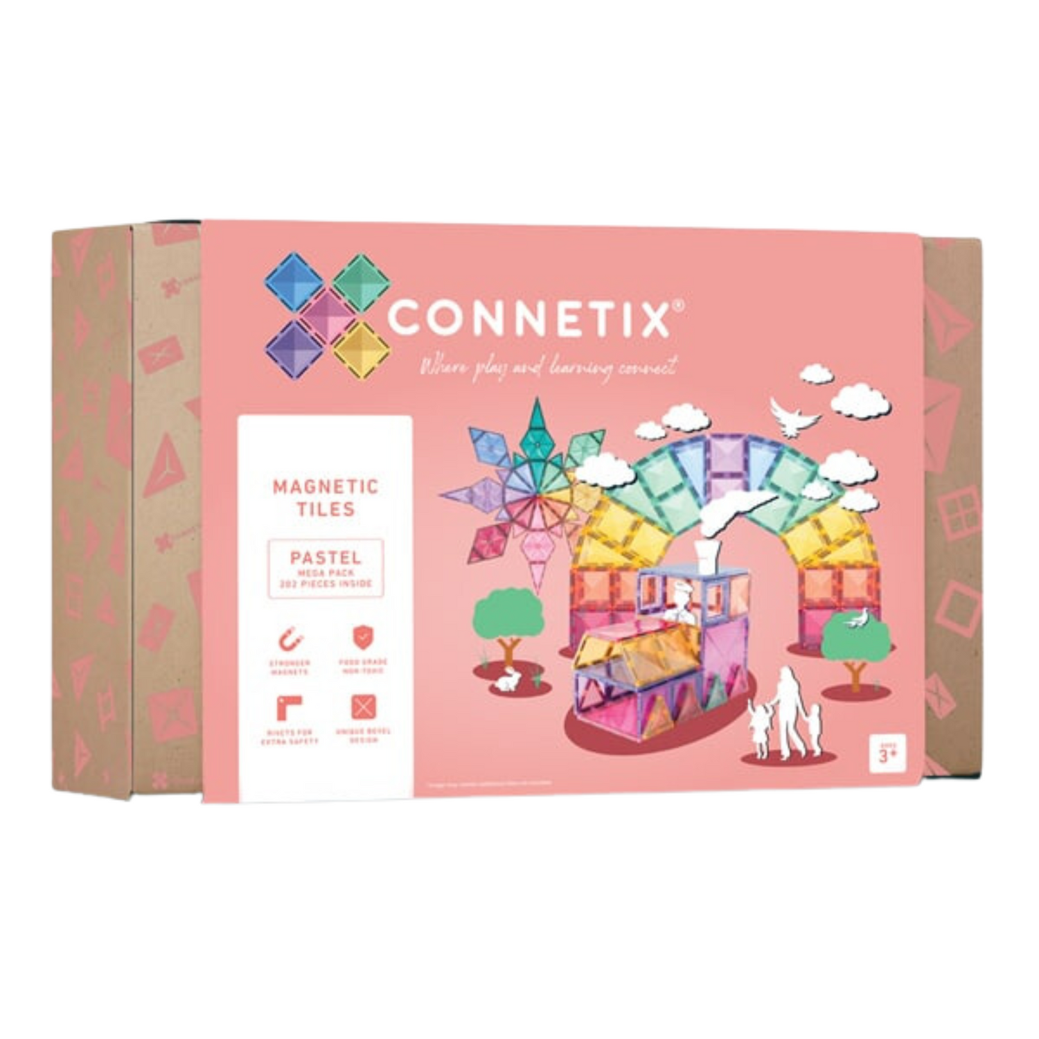 Connetix 202-pieces magnetic constructor - Pastel Mega pack