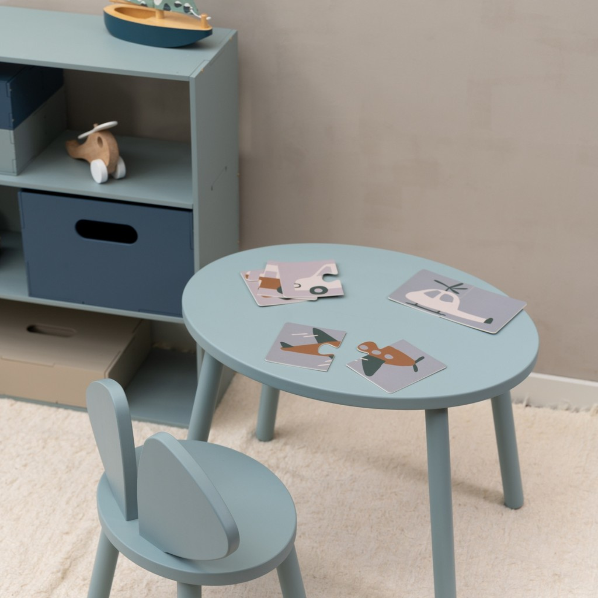 Mažas vaikiškas kėdutės ir staliuko rinkinys Mouse