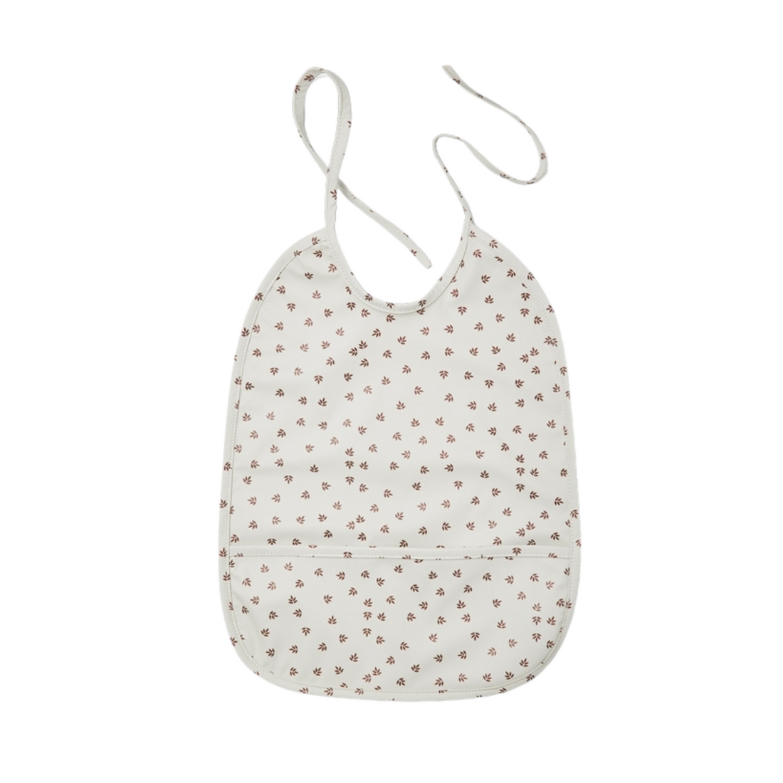 Ida bib with pocket - Cream leaf