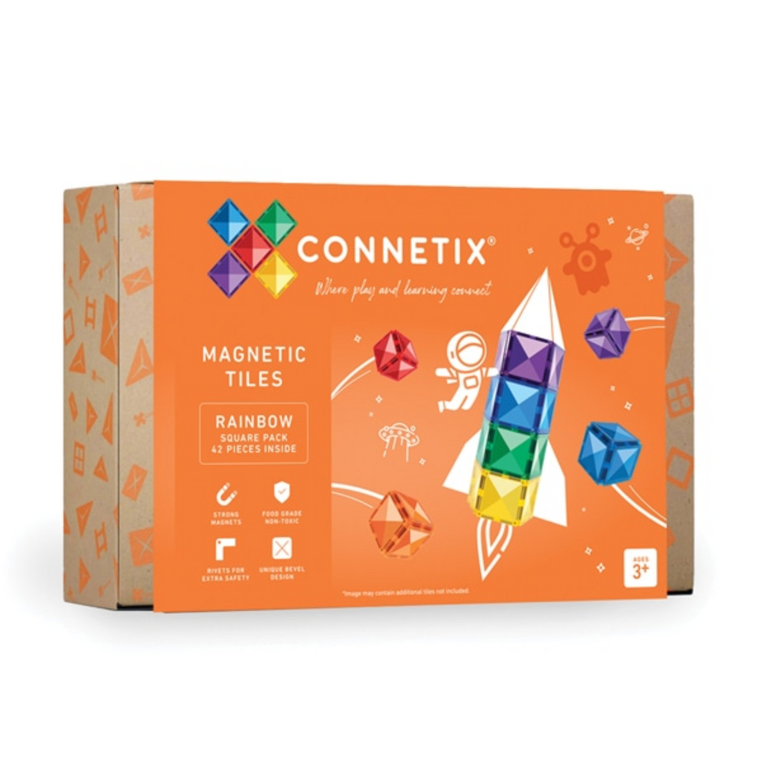 Connetix 40-piece magnetic constructor - Rainbow Square pack