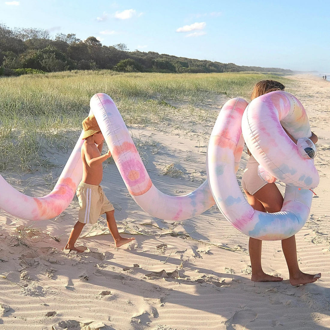 Giant inflatable spiral snake