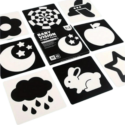 Black and white cards 0-3 months.