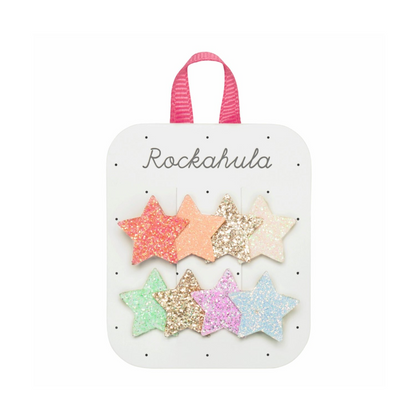 Hair clips - Rainbow Shimmer Star