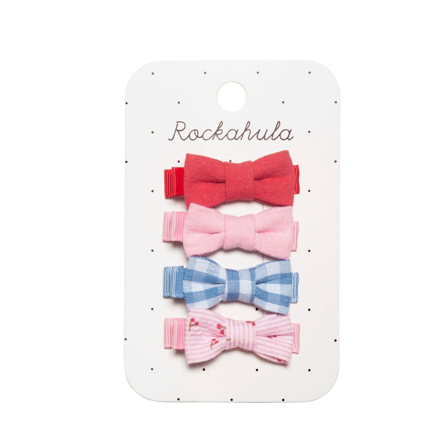 Hair clips - Cherry Gingham Mini Bow