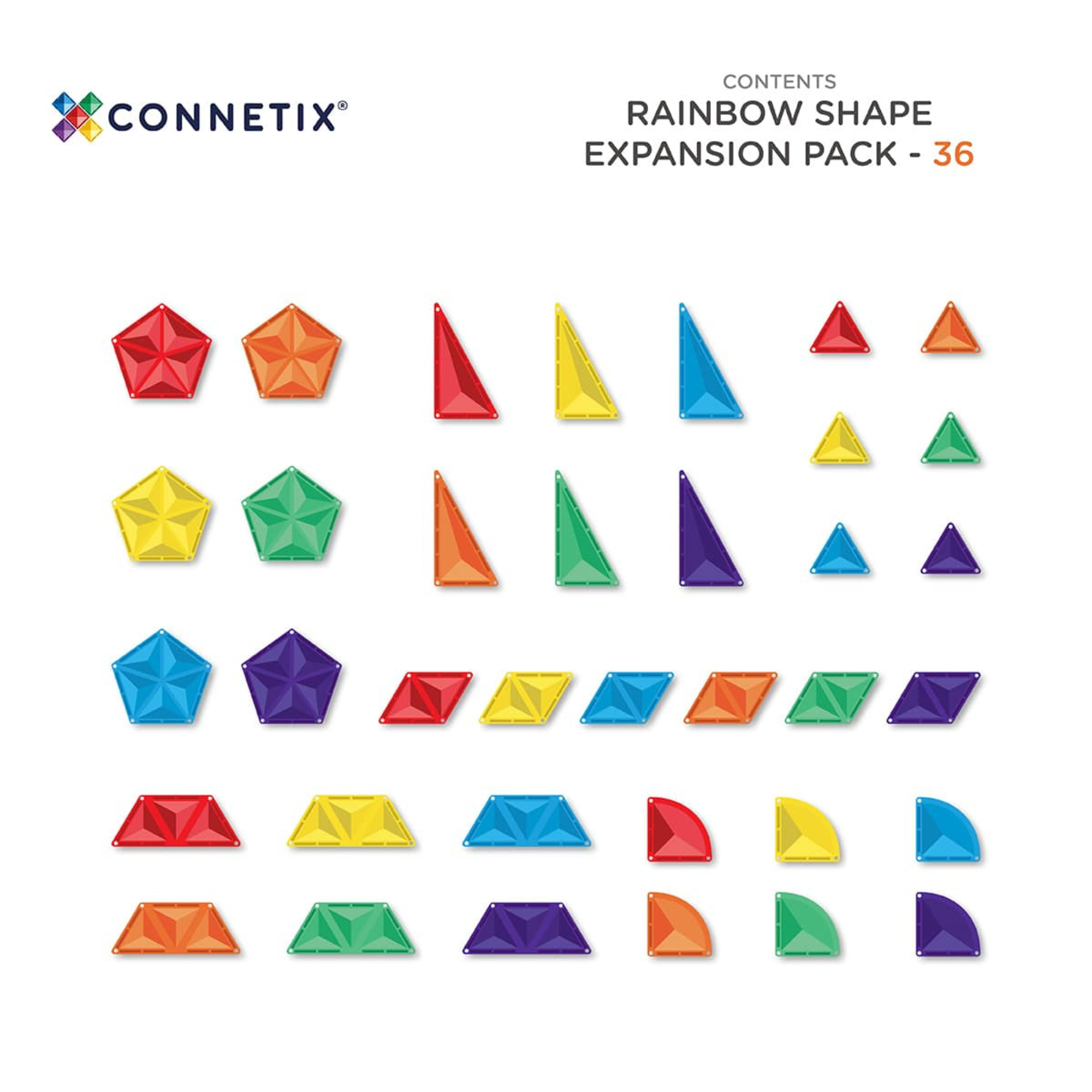 36 dalių magnetinis konstriuktorius - Rainbow Shape Expansion