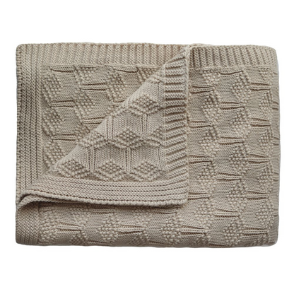 Knitted baby blanket - Beige