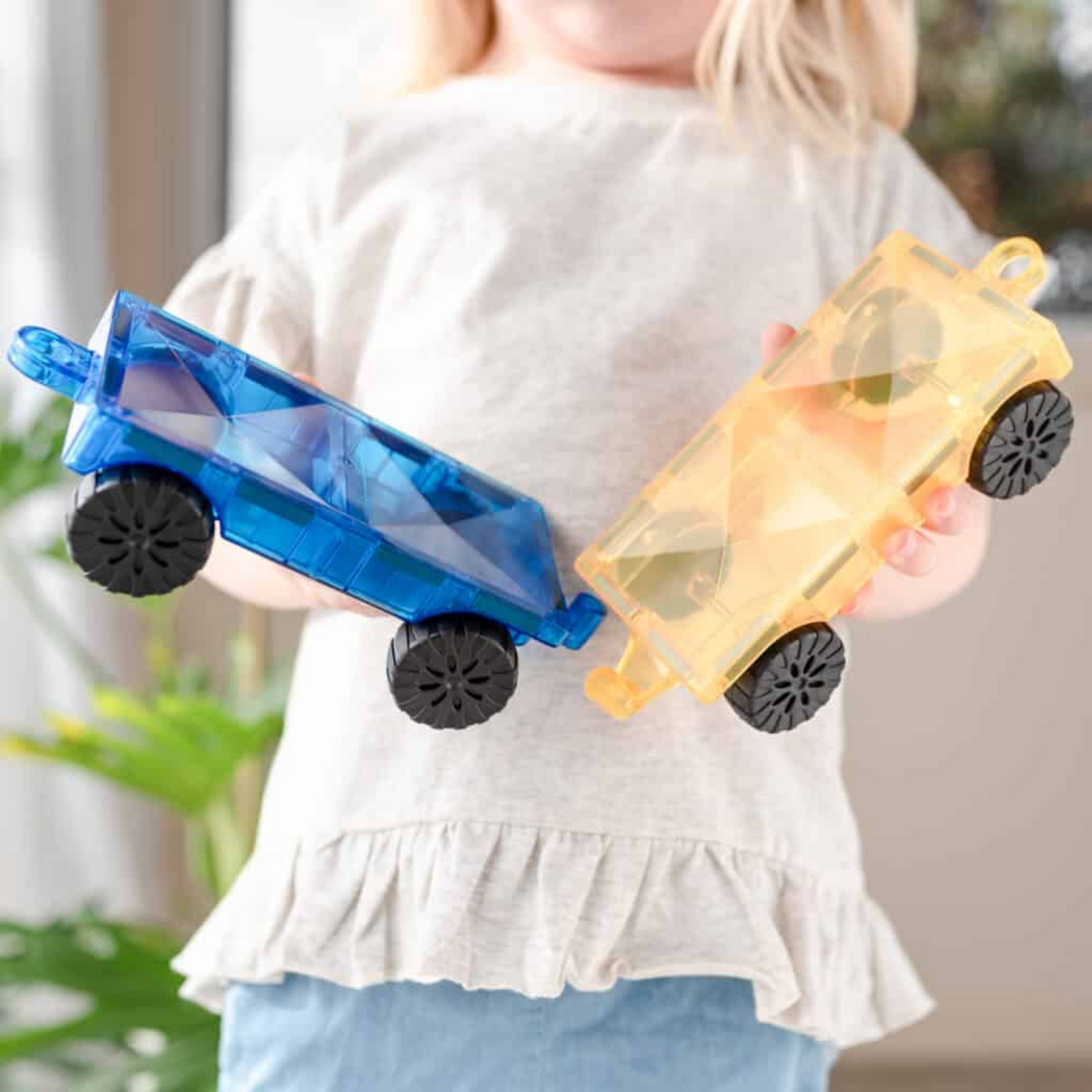 2-piece magnetic construction set Rainbow Car Pack