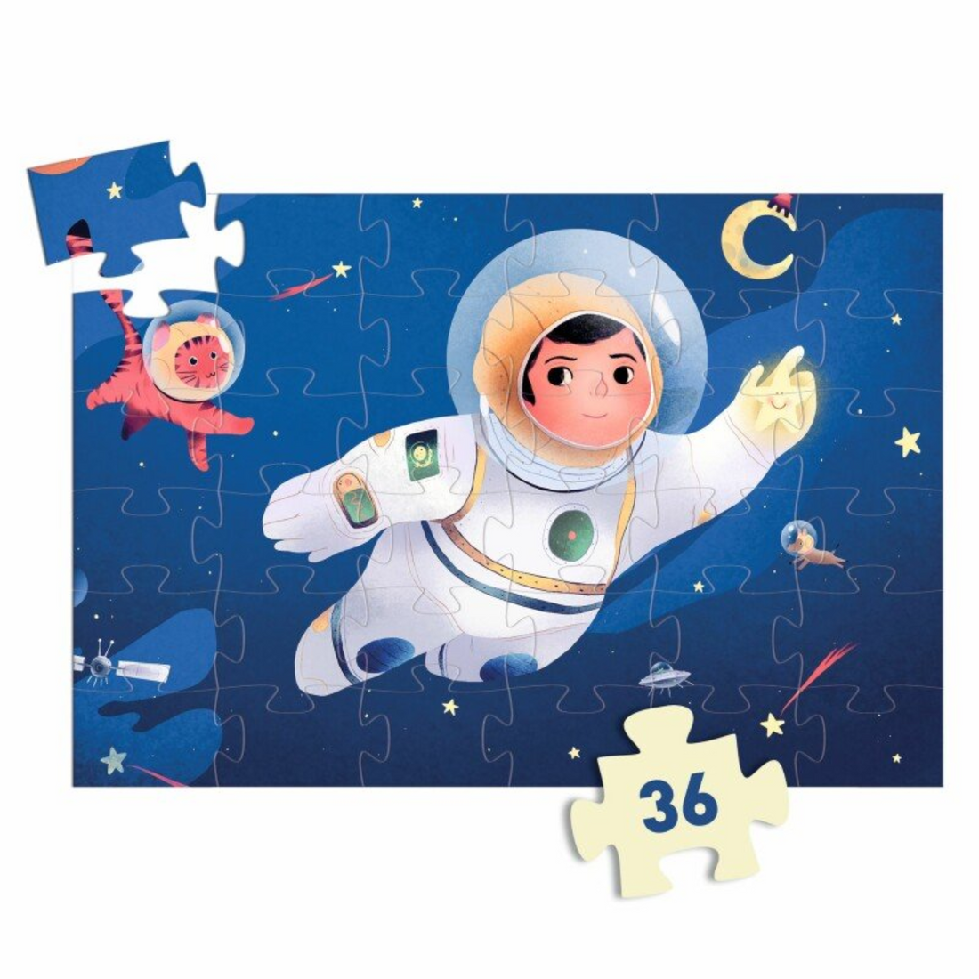 Silhouette puzzle - Astronaut on the moon