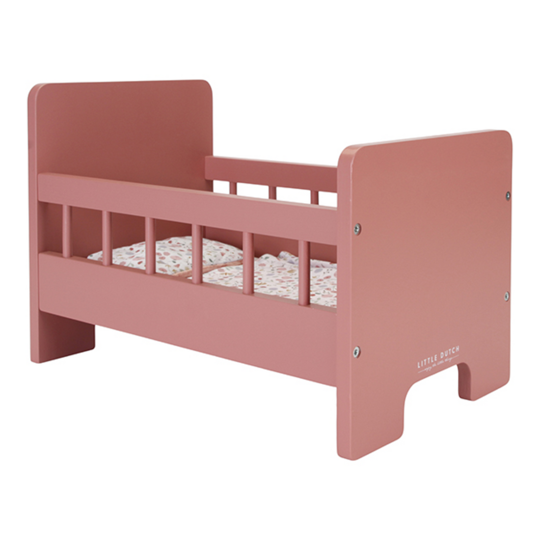 Doll bed with bedding