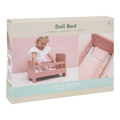 Doll bed with bedding