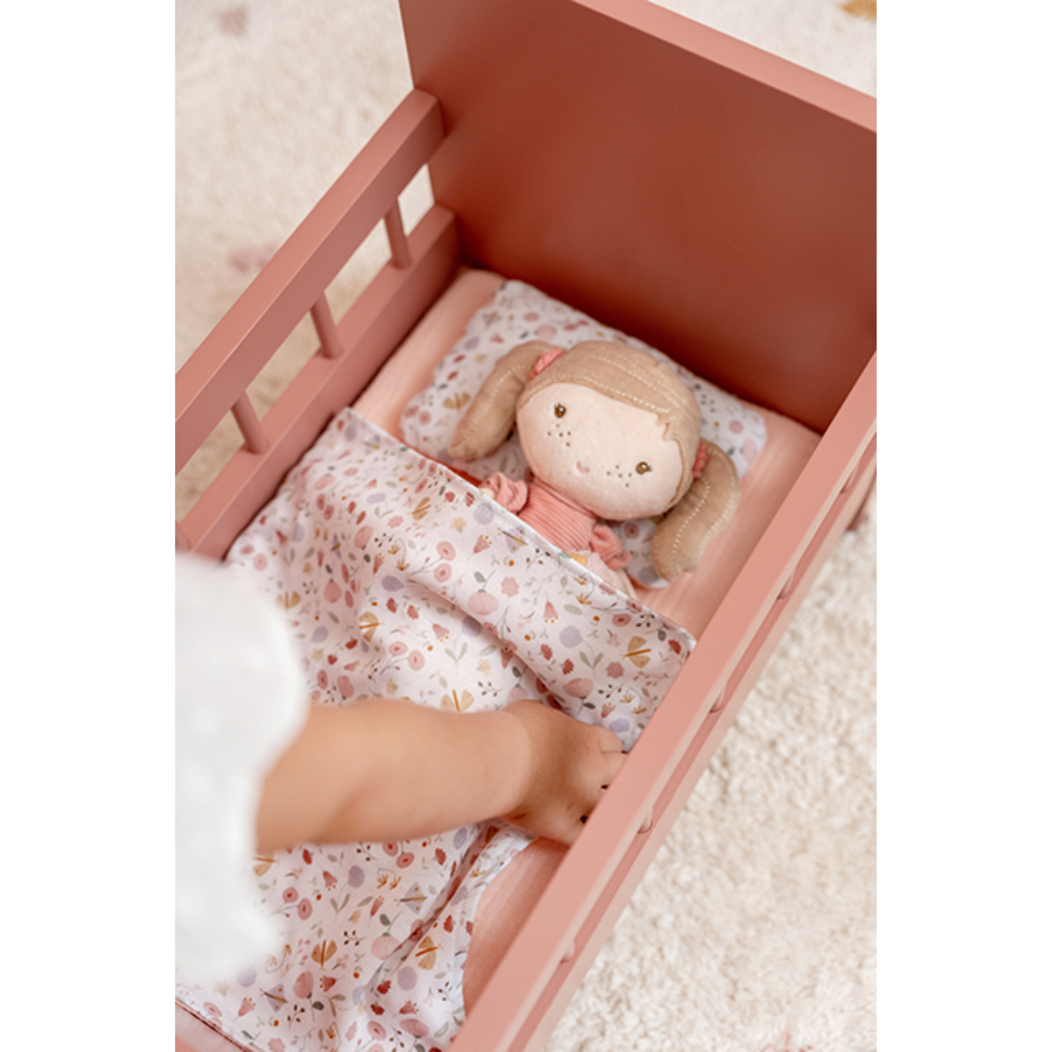 Doll bed with bedding