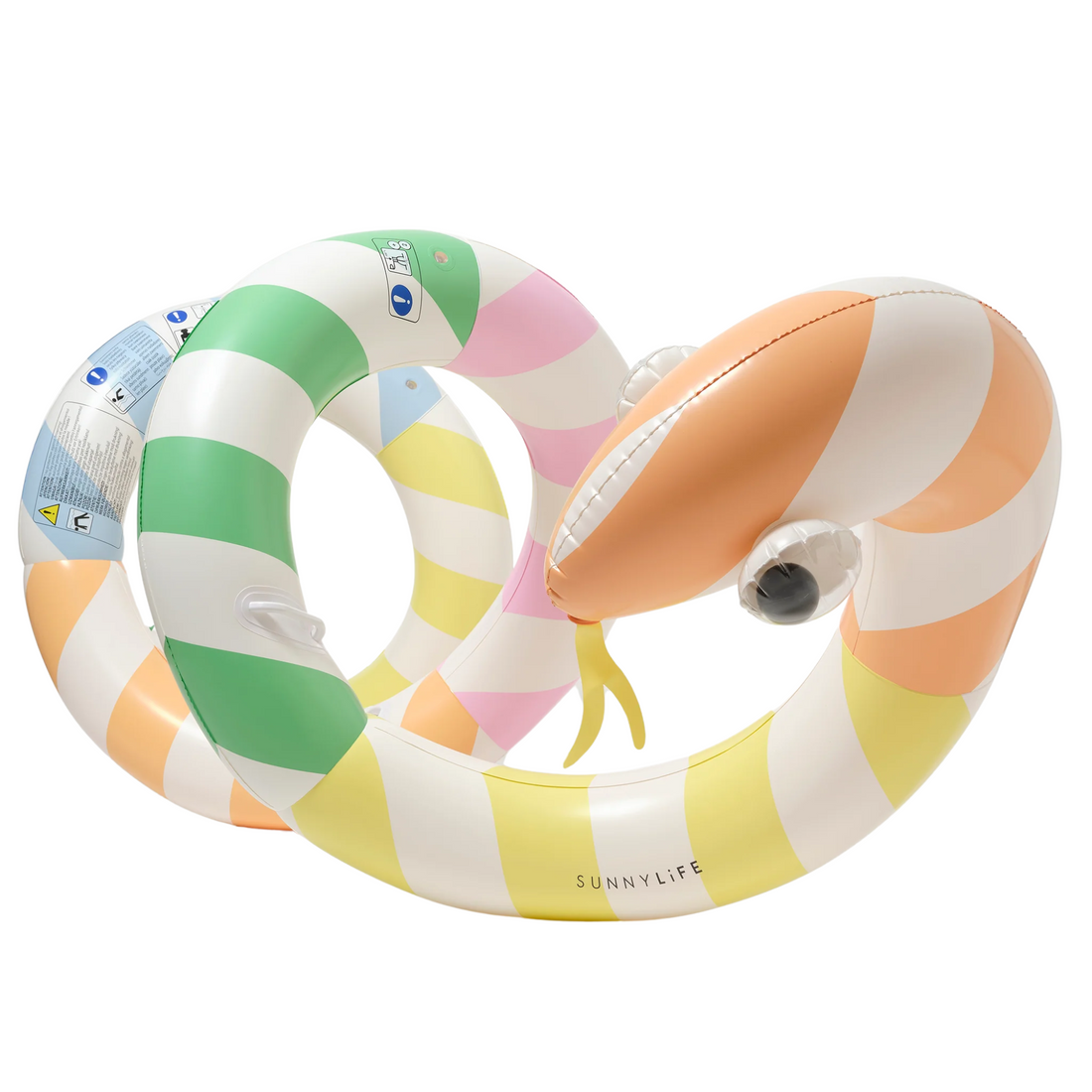 Giant inflatable snake - Sorbet stripe