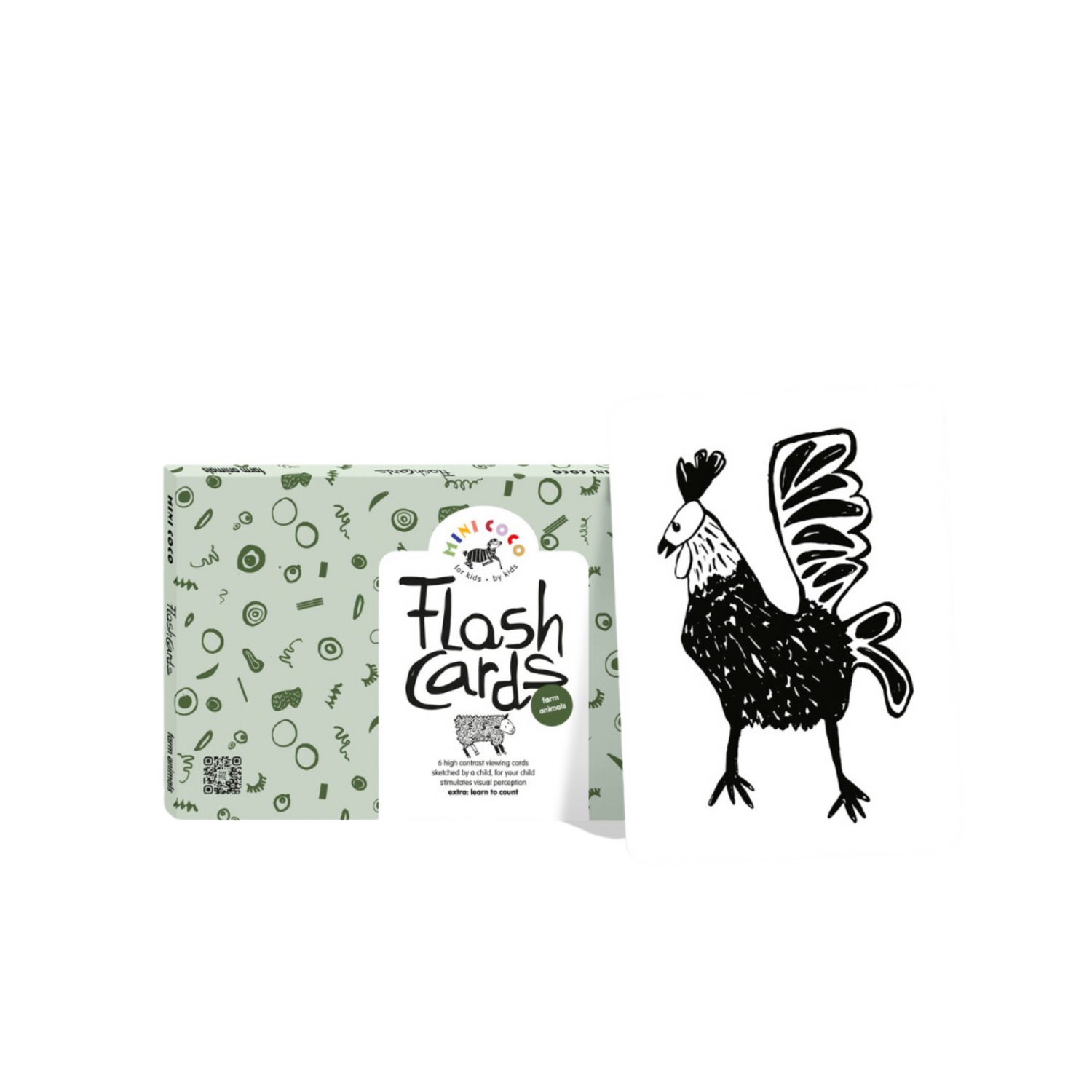 Black and white cards - Farm