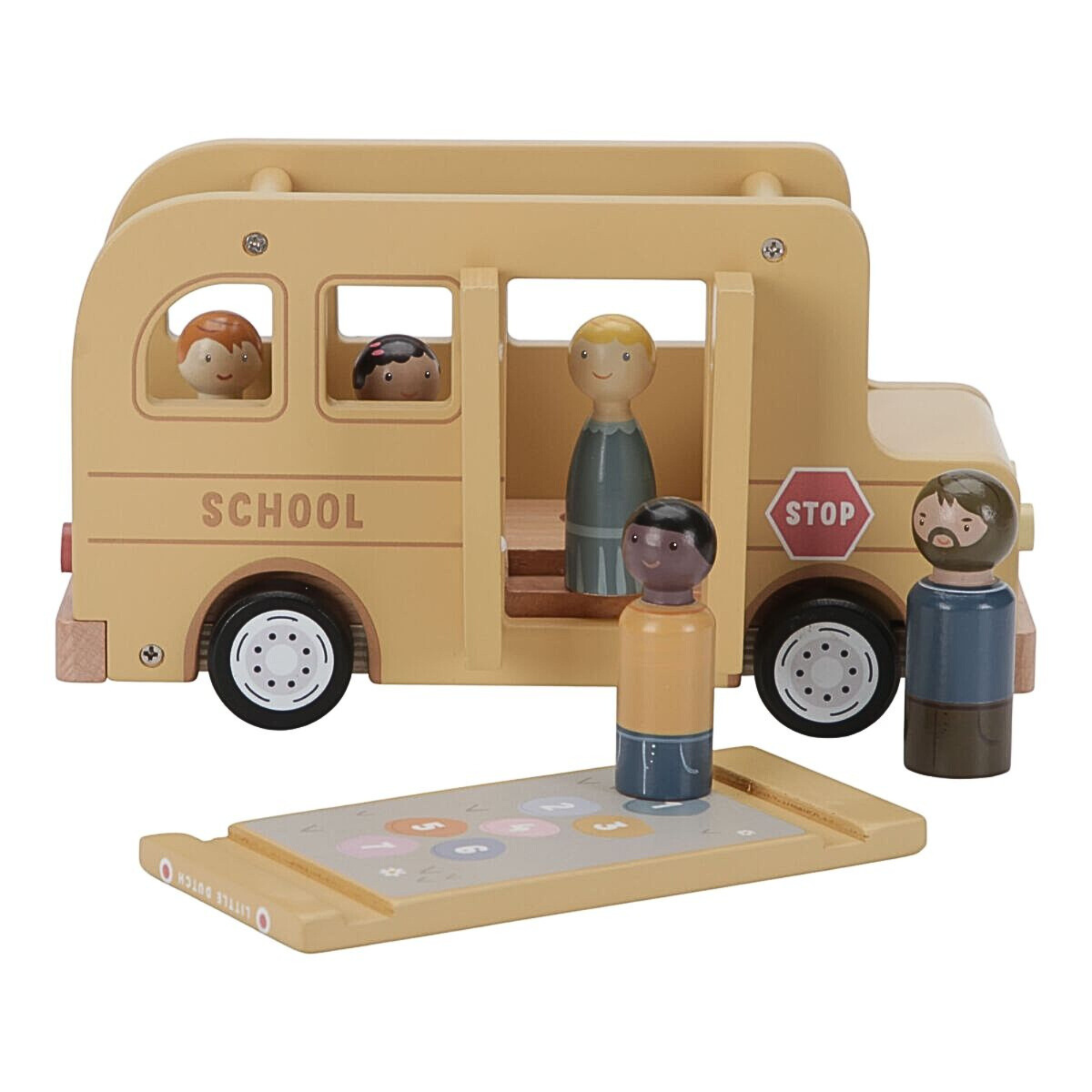 School bus with figures