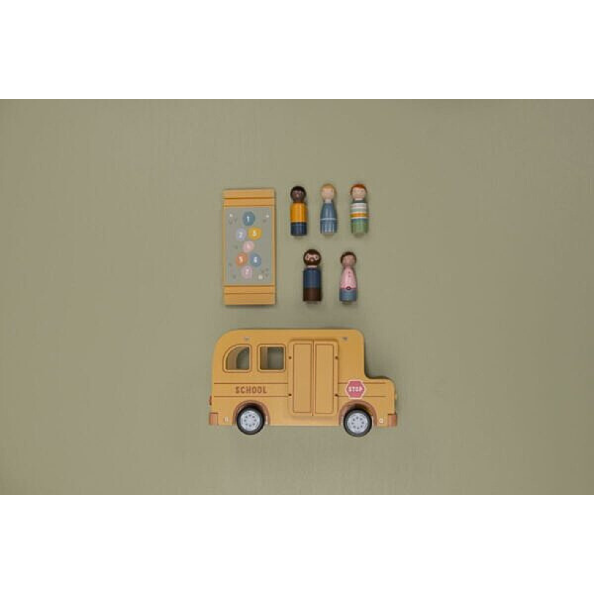 School bus with figures