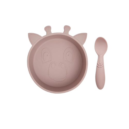 Giraffe Silicone Bowl Set - Cobblestone