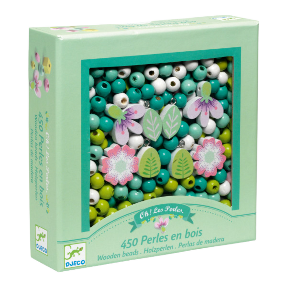 Mediniai karoliukai - Leaves and flowers