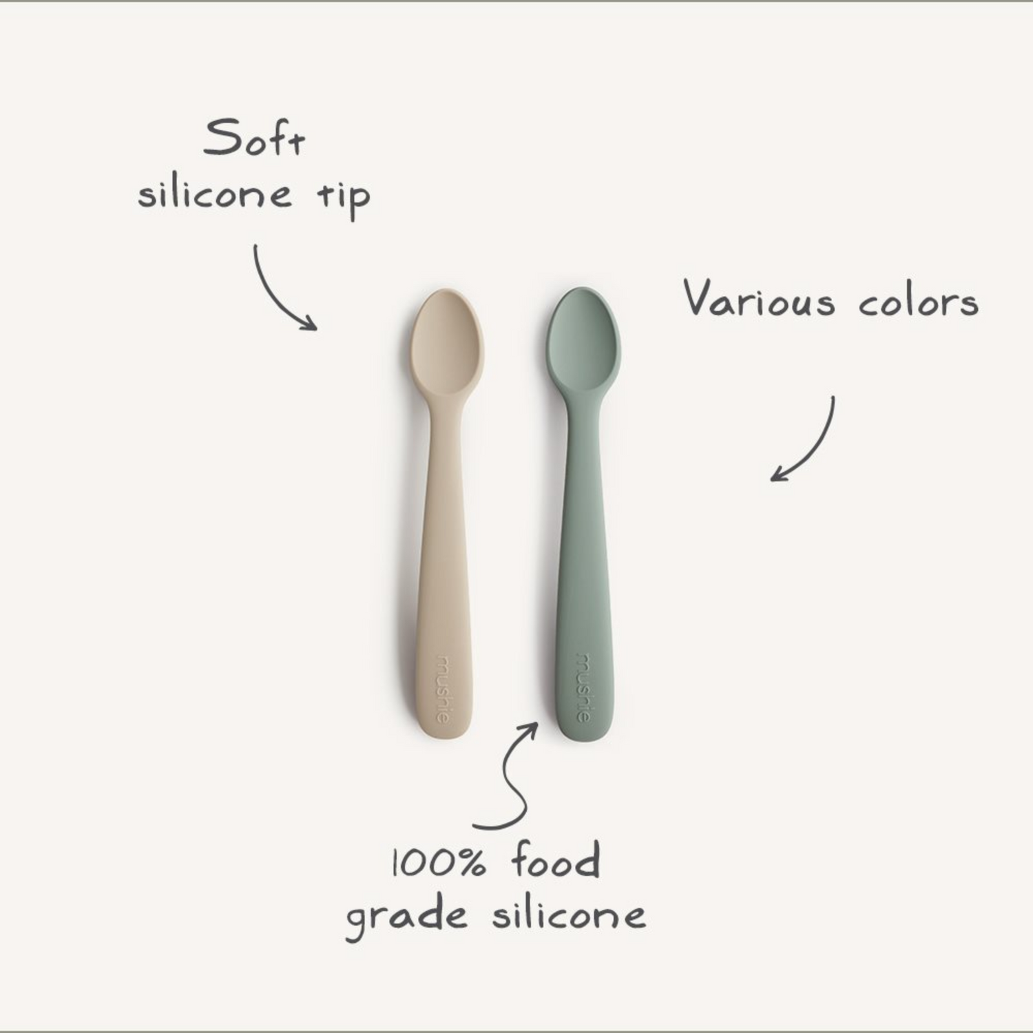 Silicone spoon set - Blue/Shifting Sand