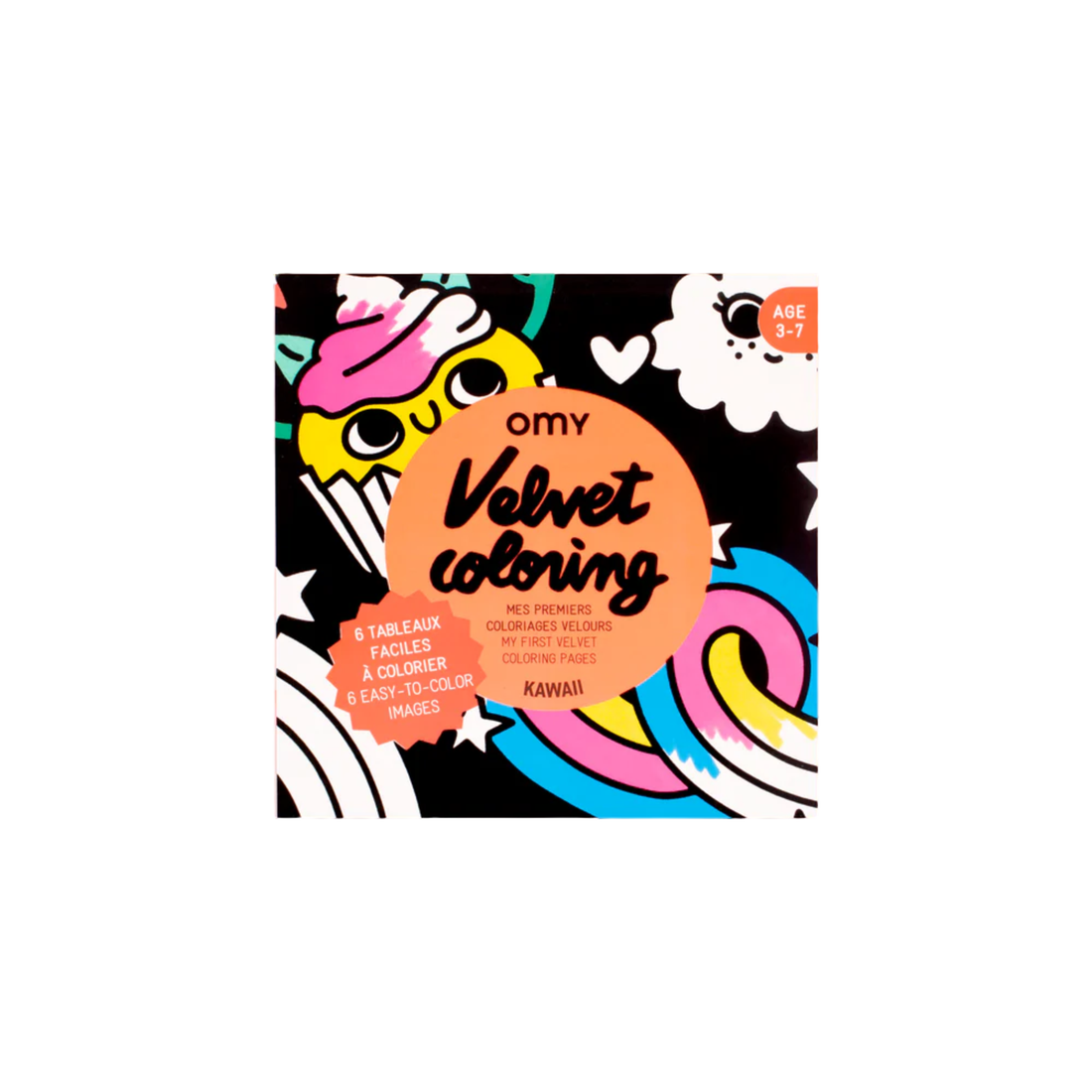 Aksominės spalvinimo kortelės - Kawaii