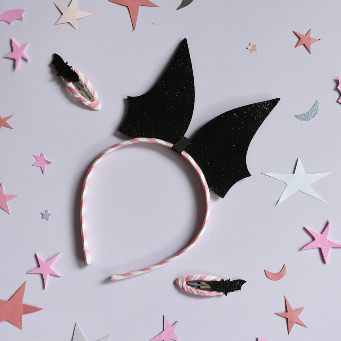Plaukų segtukai - Glitter Bat