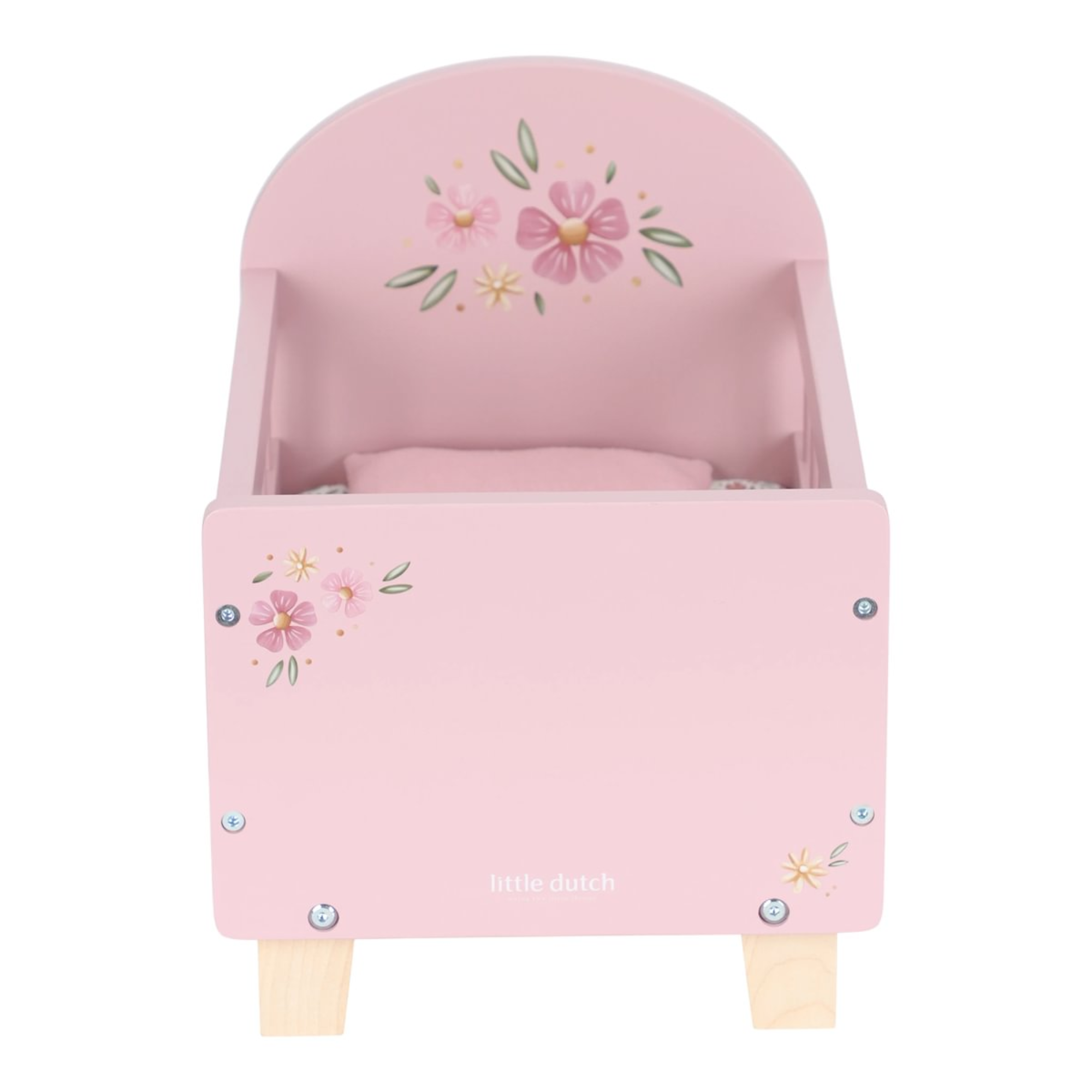 Doll bed with bedding