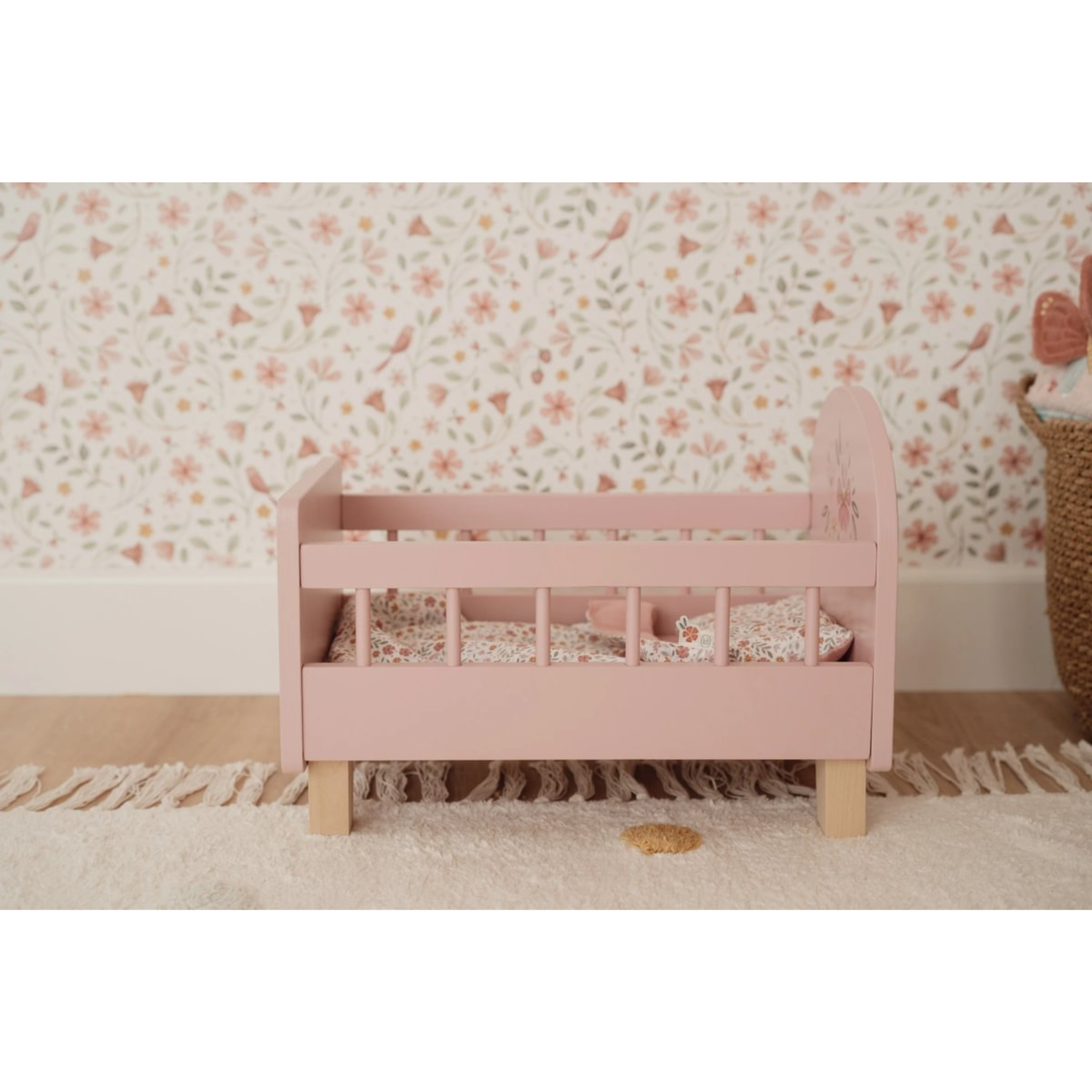Doll bed with bedding