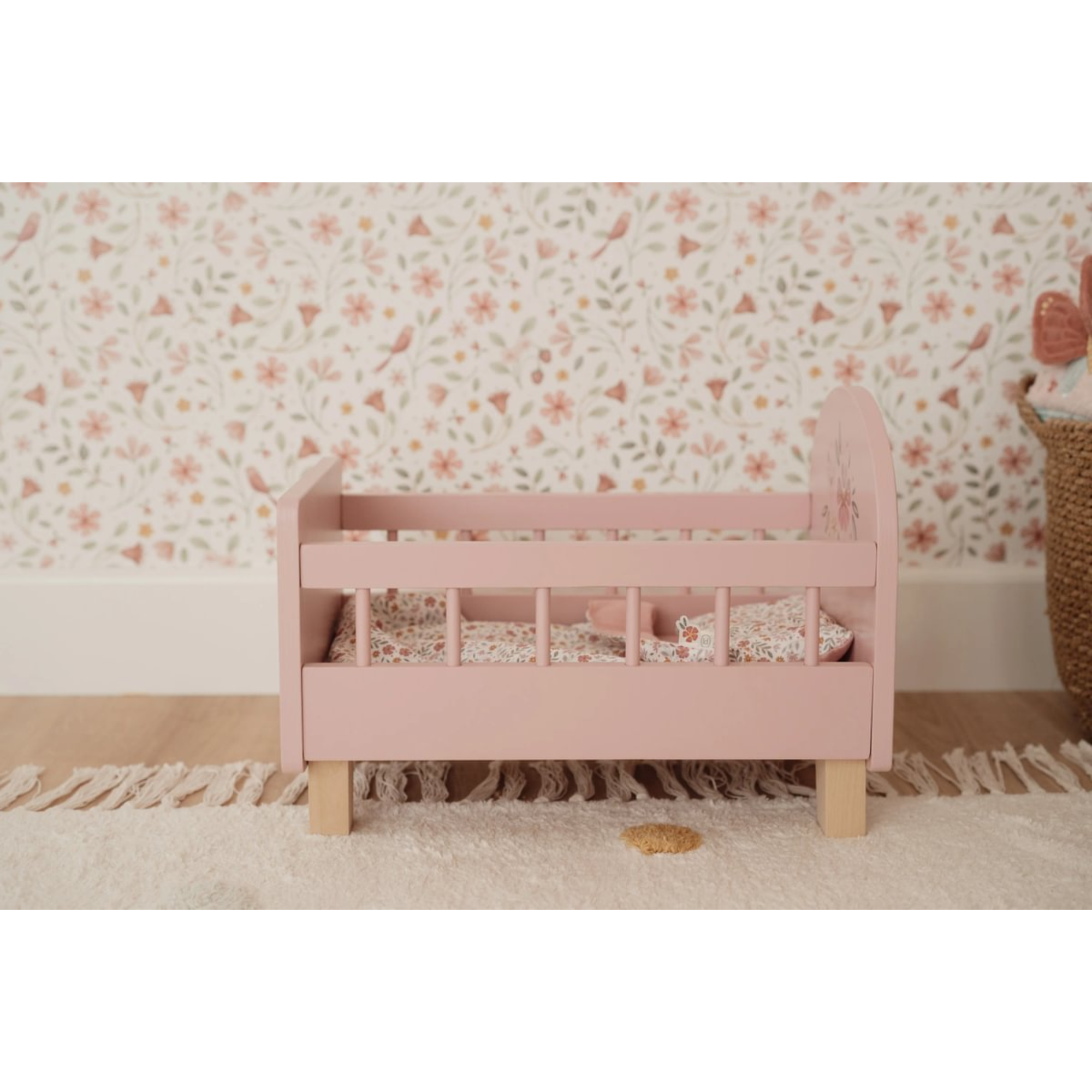 Doll bed with bedding