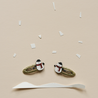 Plaukų segtukai - Snowman Glitter