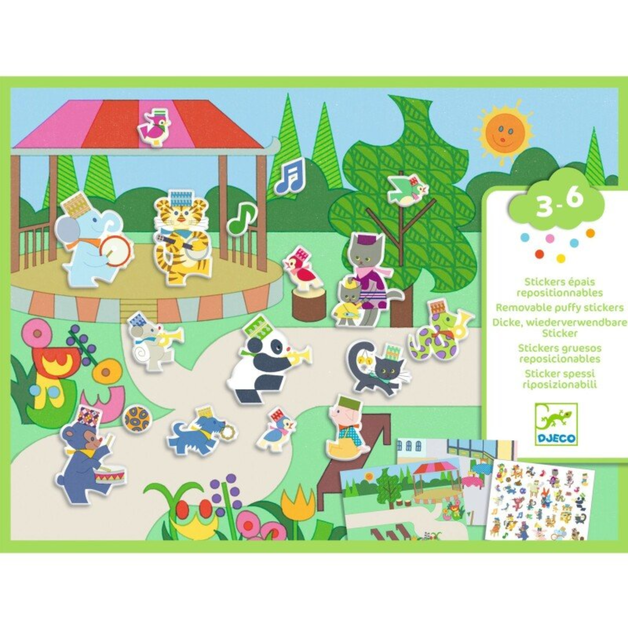 Djeco reusable stickers - Animals