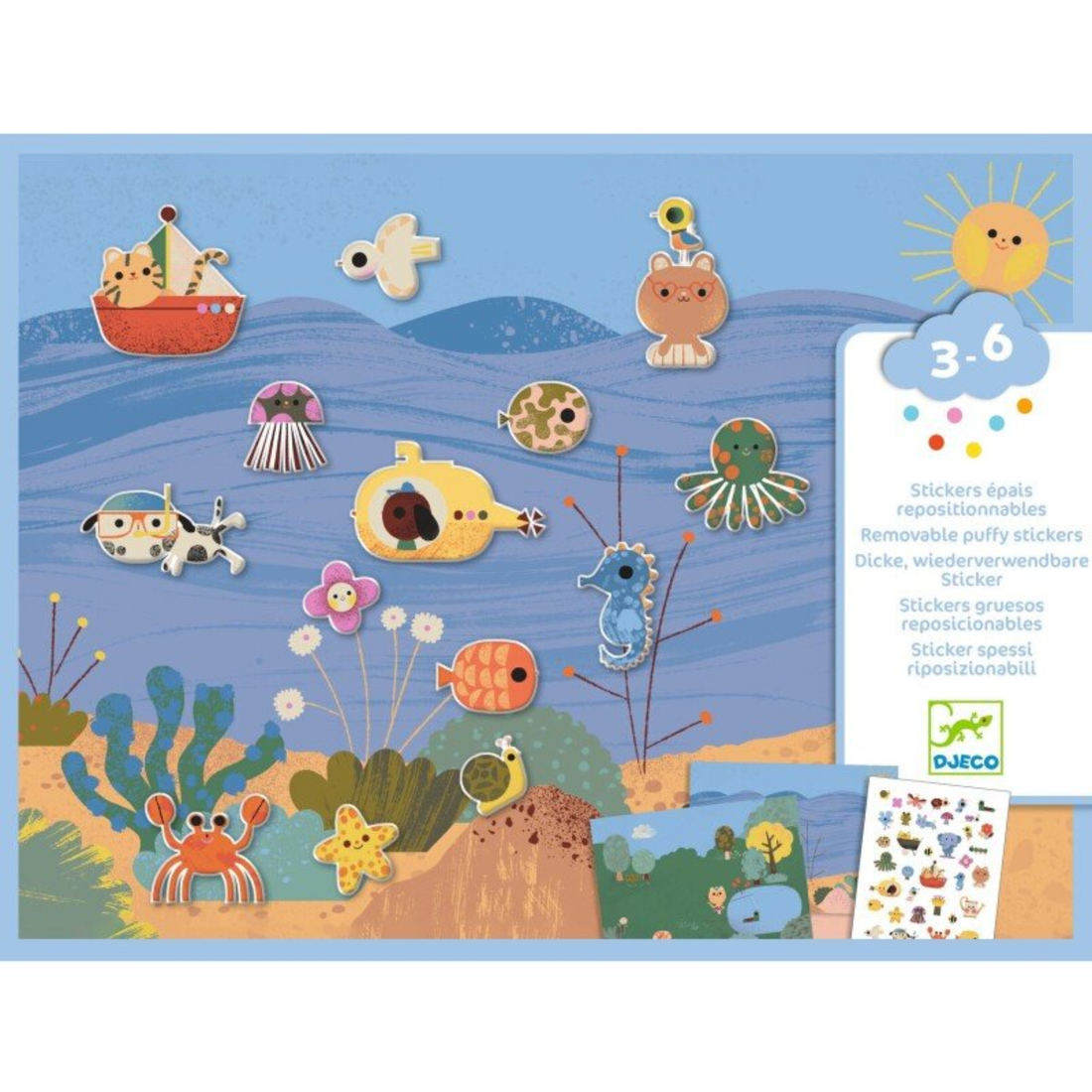 Djeco reusable stickers - Animals