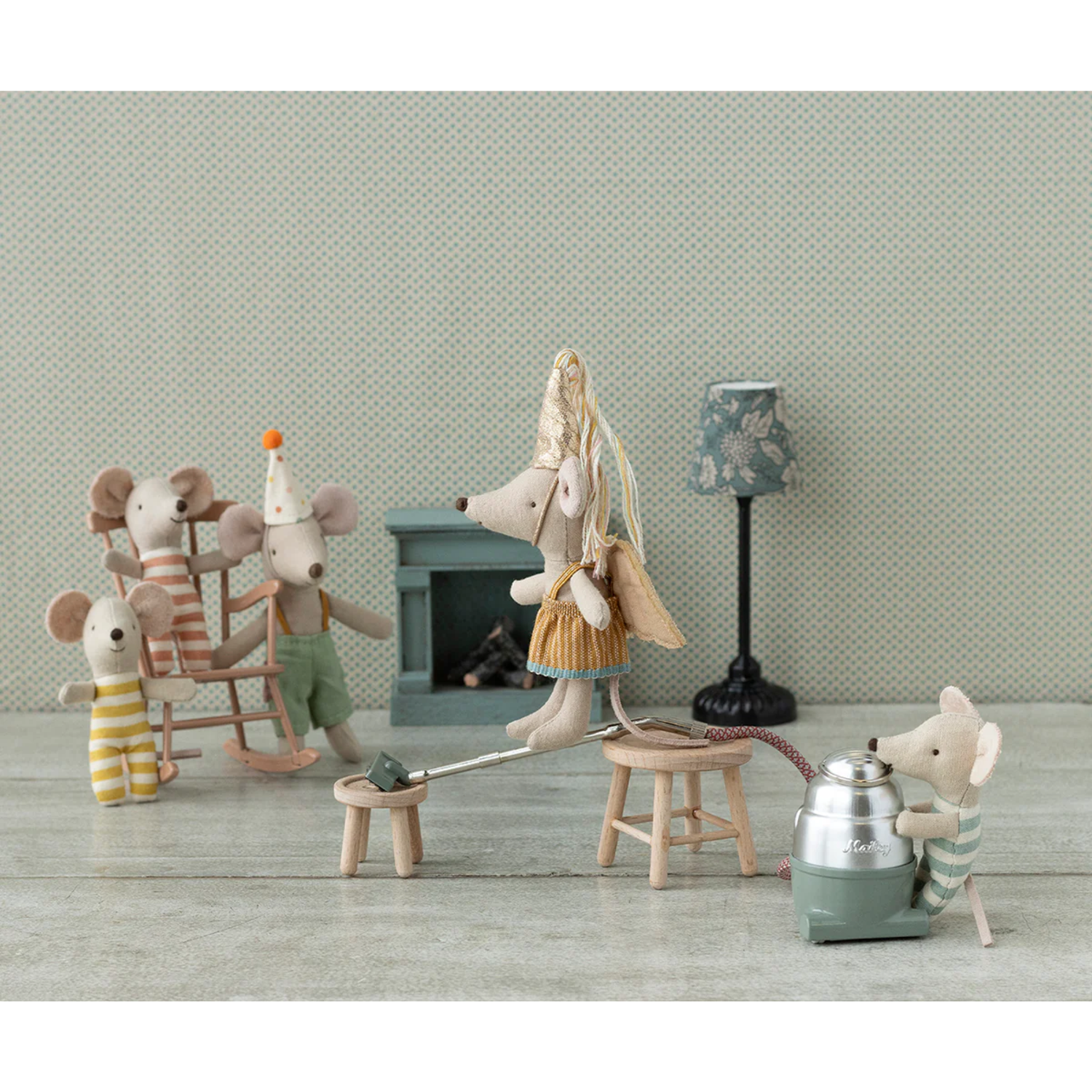 Maileg Mice triplets in a matchbox