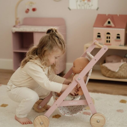 Medinis lėlių vėžimėlis - Soft Flowers