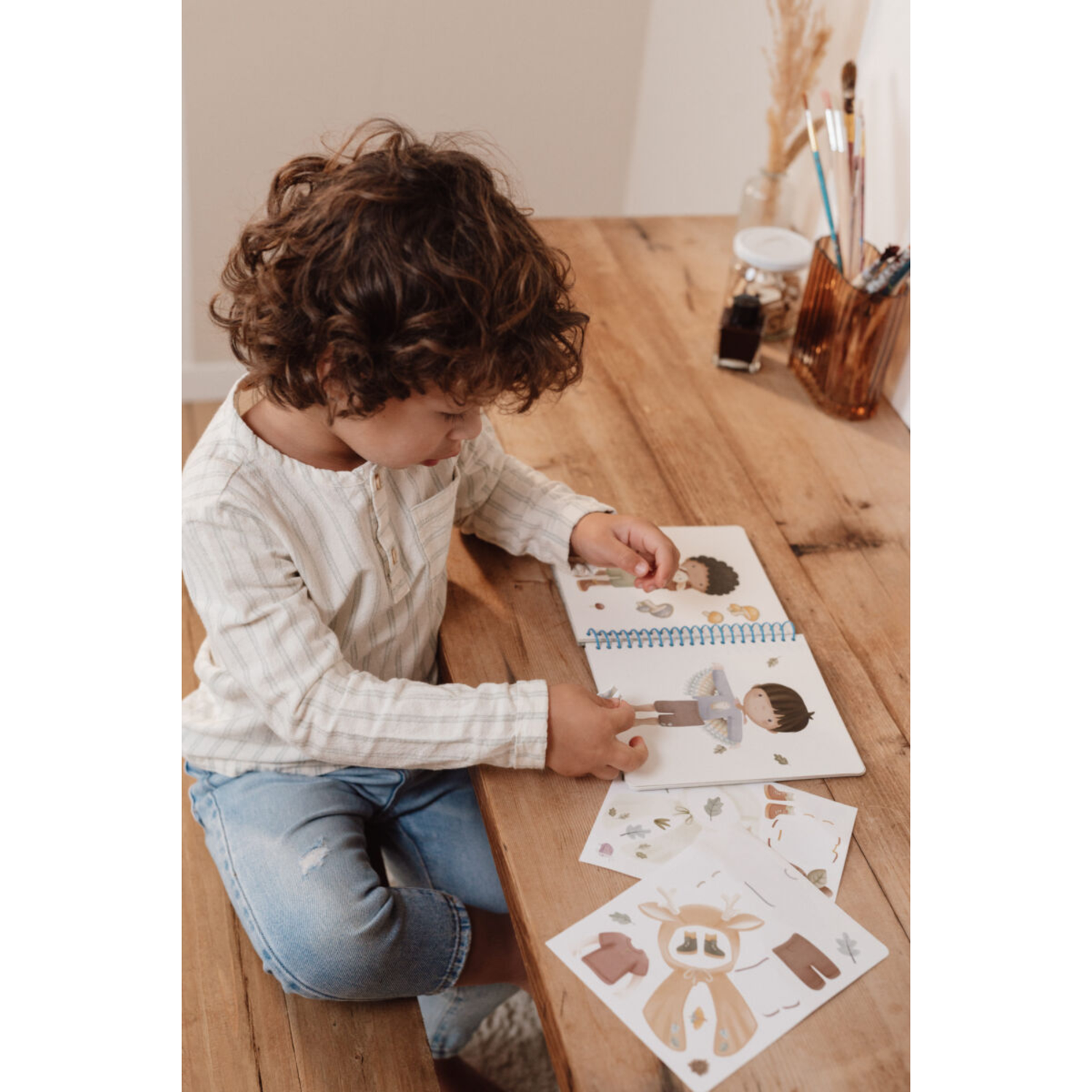 Daugkartiniai lipdukai - Dress up Jim &amp; Forest Friends