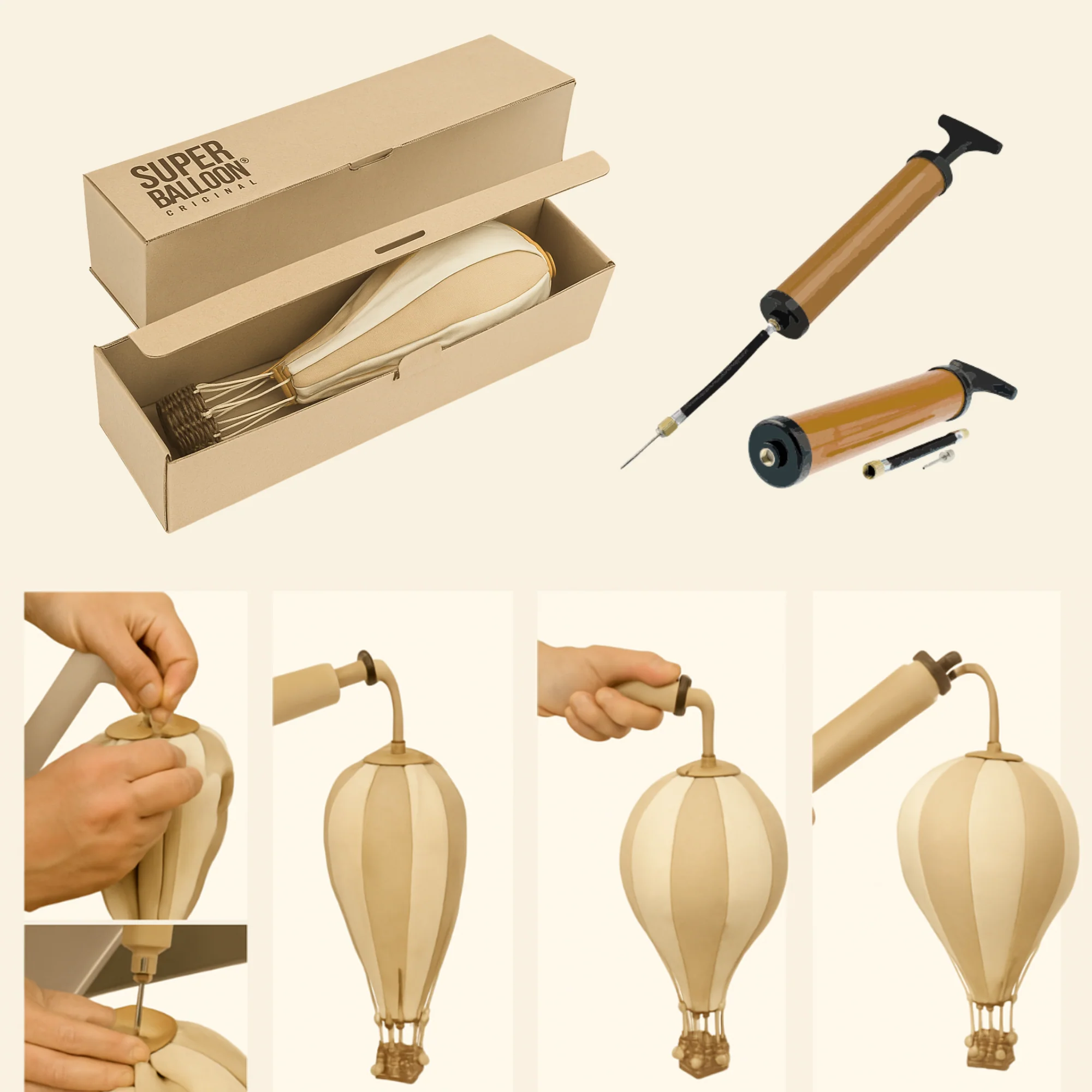 Super Balloon air balloon - Light Brown | Green